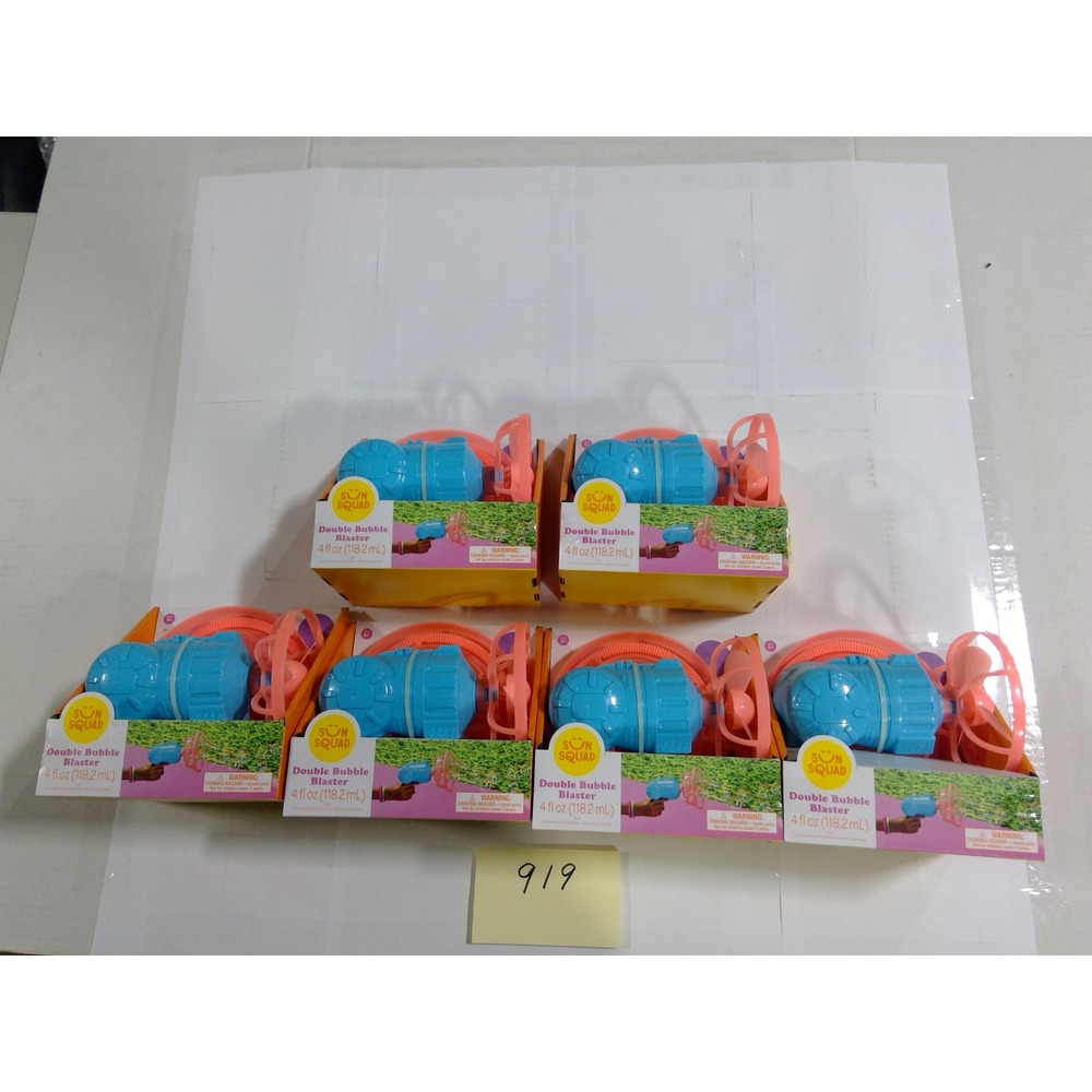 Sun Squad Double Bubble Blaster Toy Lot 6 Pack Blue Orange New 4oz Solution